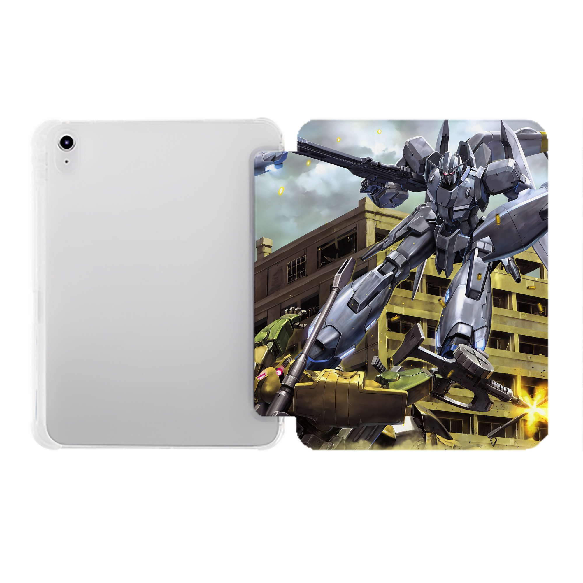 （画像用） 機動戦士ガンダム Mobile Suit Gundam IPad ケース ペン収納付き 三つ折りスタンド PUレザー×シリコン 対応機種9.5/10.5/10.9インチ